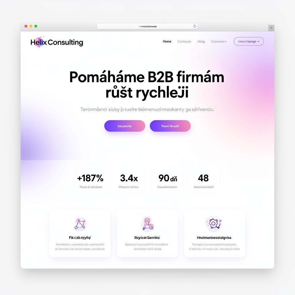 Ukázka webu Helix Consulting